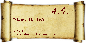 Adamcsik Iván névjegykártya