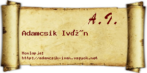 Adamcsik Iván névjegykártya
