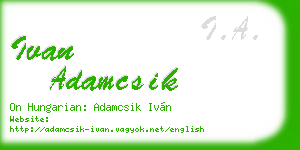 ivan adamcsik business card